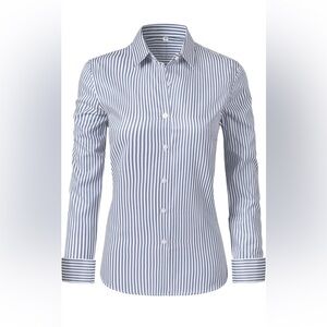 Striped Blue and White Women's Top